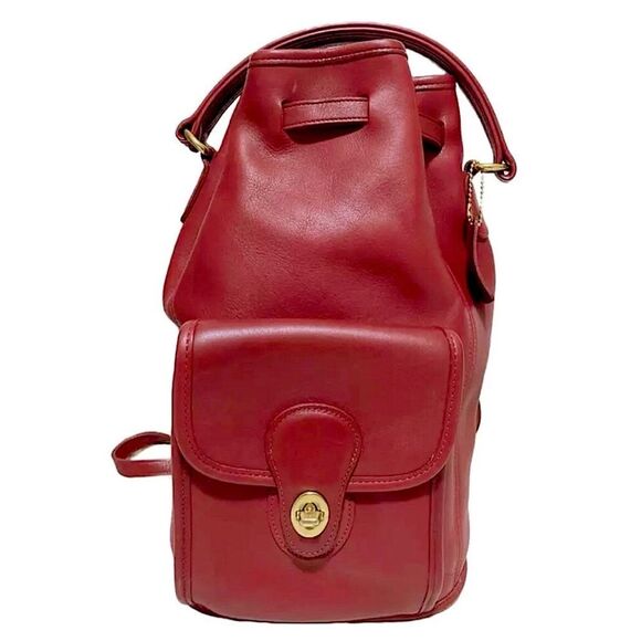 M COACH Vintage Red Glove Tanned Leather Large Sling Backpack Knapsack 9992 COA - Picture 15 of 15